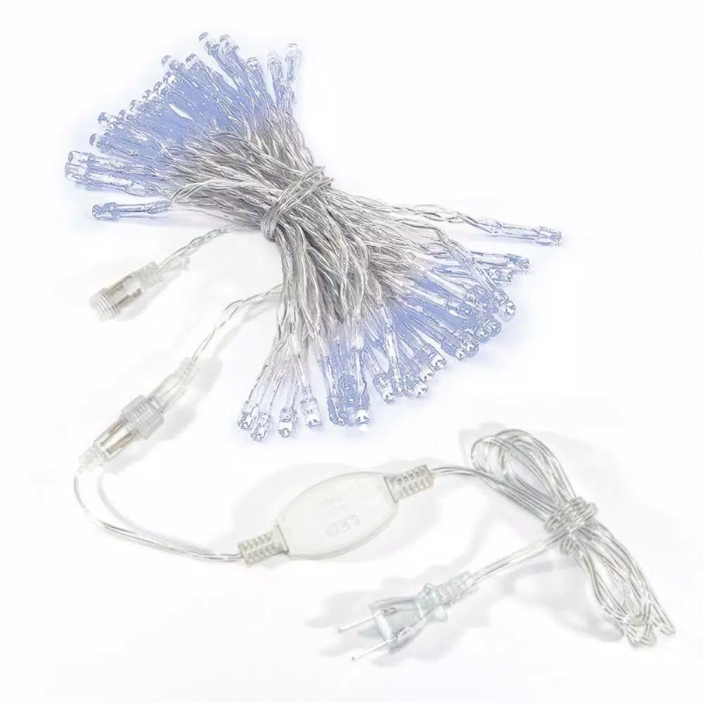 ALEKO 34 ft. 100-Light LED White String Lights, Steady On, 110 V