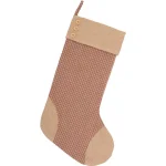 VHC Brands 20 in. Clement Red Black and Tan Plaid Christmas Stocking with Natural Jute Burlap thumbnail 1