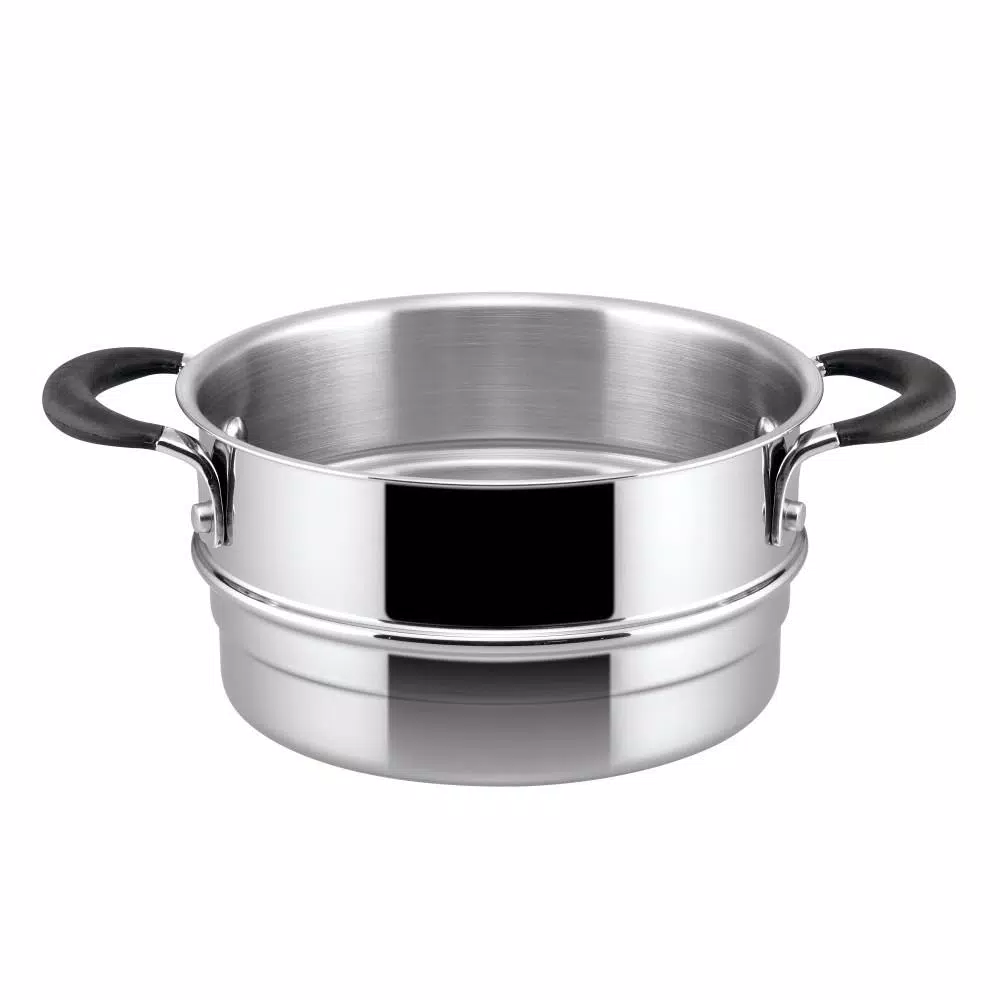 Circulon Momentum 3-Quart Stainless Steel Nonstick Saucepot with Steamer Insert and Glass Lid