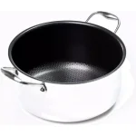 Black Cube 7.5 qt. Stainless Steel Hybrid Nonstick Stock Pot with Glass Lid thumbnail 2