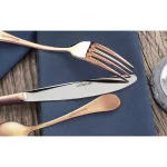 Artaste Rain 36-Piece 18/10 Stainless Steel Flatware Set, Antique Copper Finish, Service for 12 thumbnail 5