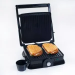 Chef Buddy 1400W Large Non-Stick Panini Press and Countertop Grill, Silver thumbnail 2