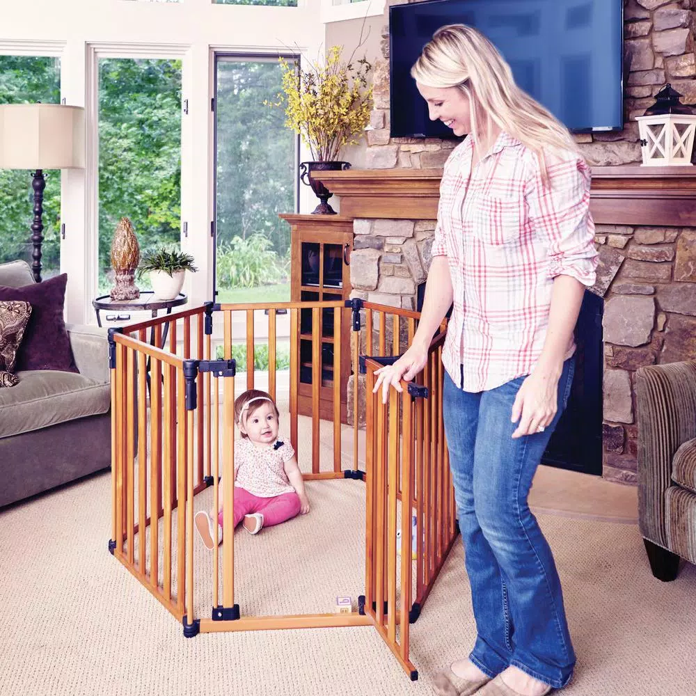 Unbranded North States 3-in-1 Wood Super Yard Playpen and Gate