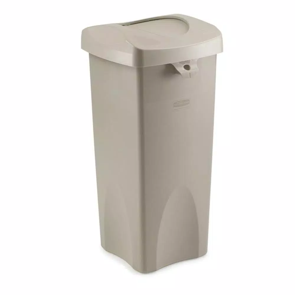 Rubbermaid Commercial Products Rubbermaid Commercial Untouchable 23 Gal. Square Trash Can Replacement Swing Top Lid, Beige