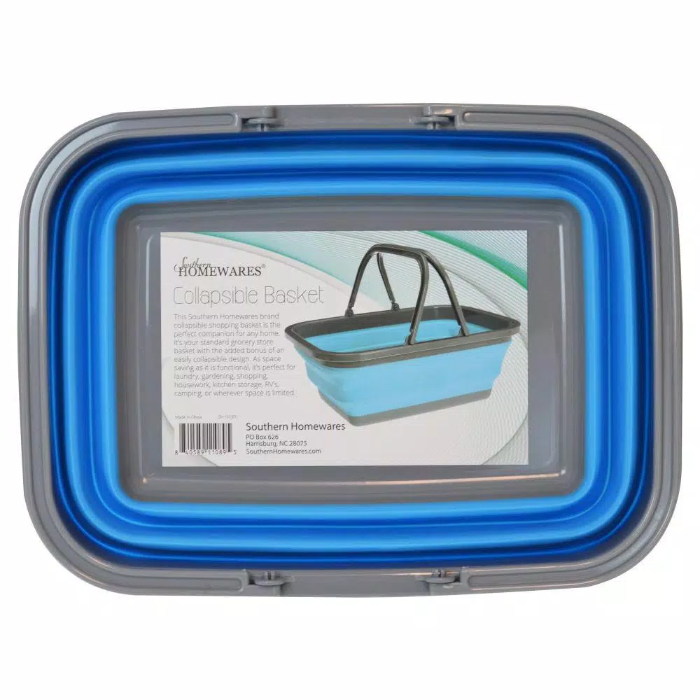 Southern Homewares 2.4 Gal. Blue Collapsible Bucket with Handle