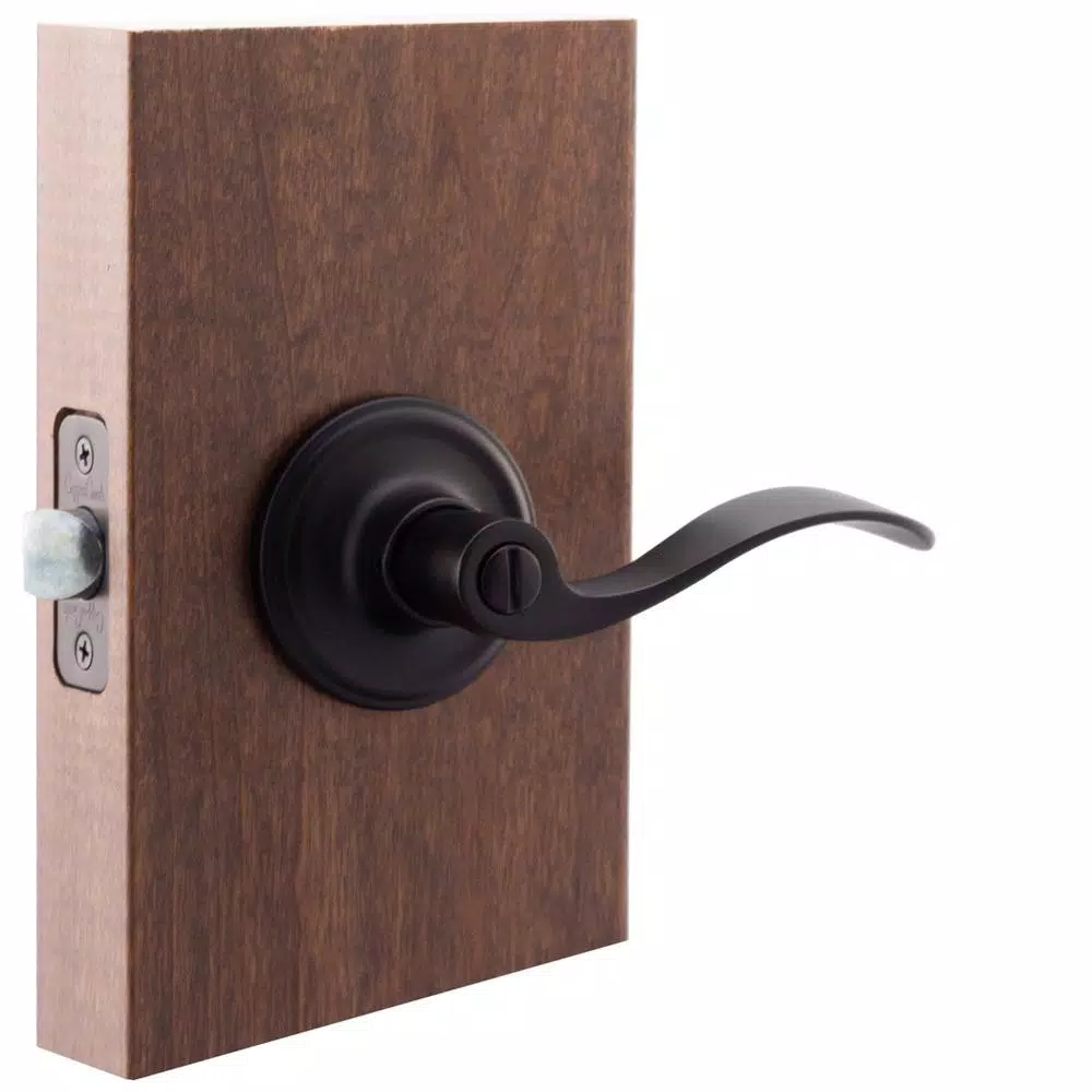 Copper Creek Waverlie Colonial Black Privacy Lever for Bedroom and Bathroom Doors