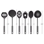 Chef Buddy 6-Piece Kitchen Cookware Utensil Set with Hanging Ring, Black thumbnail 3