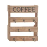 LITTON LANE Traditional Coffee Wood and Metal Wall Hook Sign, 15 x 19 in. thumbnail 2