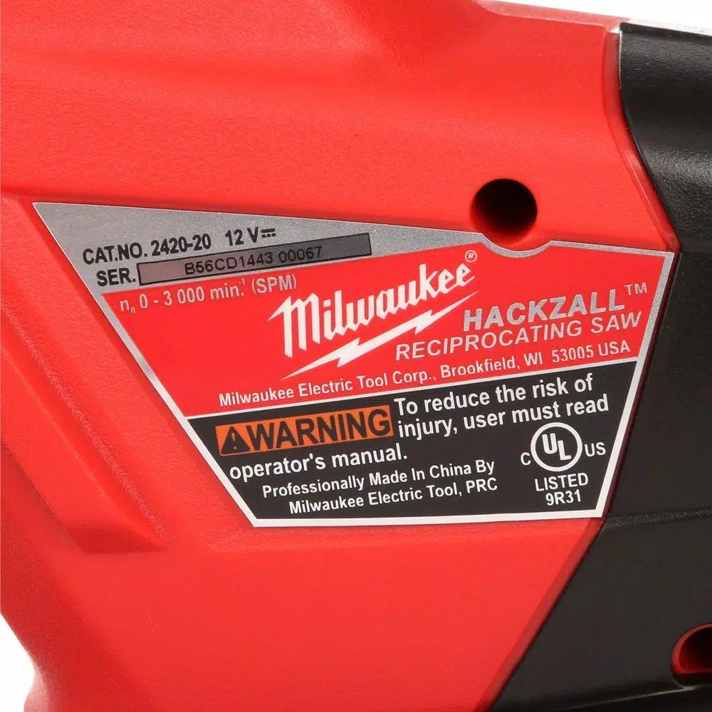 Milwaukee M12 12V Lithium-Ion Cordless Reciprocating Saw with 4.0 Ah Battery Kit