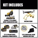 DEWALT 12 in. FLEXVOLT Brushless Sliding Compound Miter Saw Kit with Rolling Stand thumbnail 2