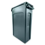 Rubbermaid Commercial Products Slim Jim 23 Gallon Green Recycling Bin with Venting Channels thumbnail 2