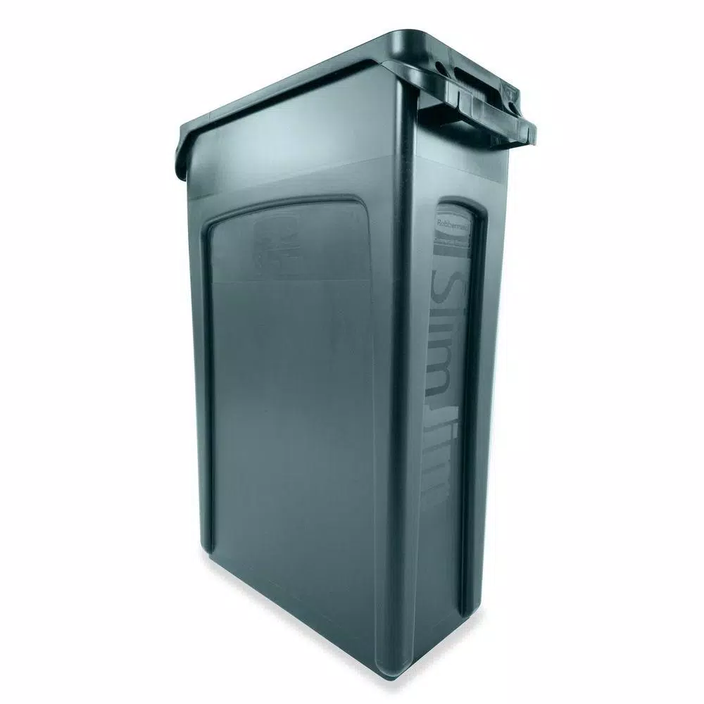 Rubbermaid Commercial Products Slim Jim 23 Gallon Green Recycling Bin with Venting Channels