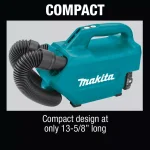 Makita 12V MAX CXT Cordless Vacuum Kit with 2.0 Ah Battery (LC09A1) thumbnail 7