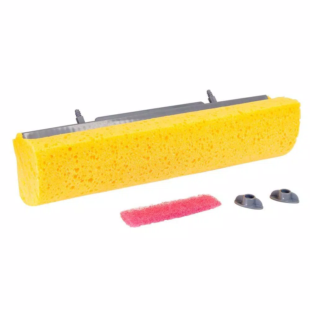 Quickie Automatic Roller Mop Head Refill, Type P Poly Sponge with Scrubber