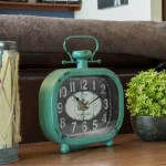 La Crosse Technology Distressed Teal Metal Decorative Analog Clock - Rustic Farmhouse Style thumbnail 1