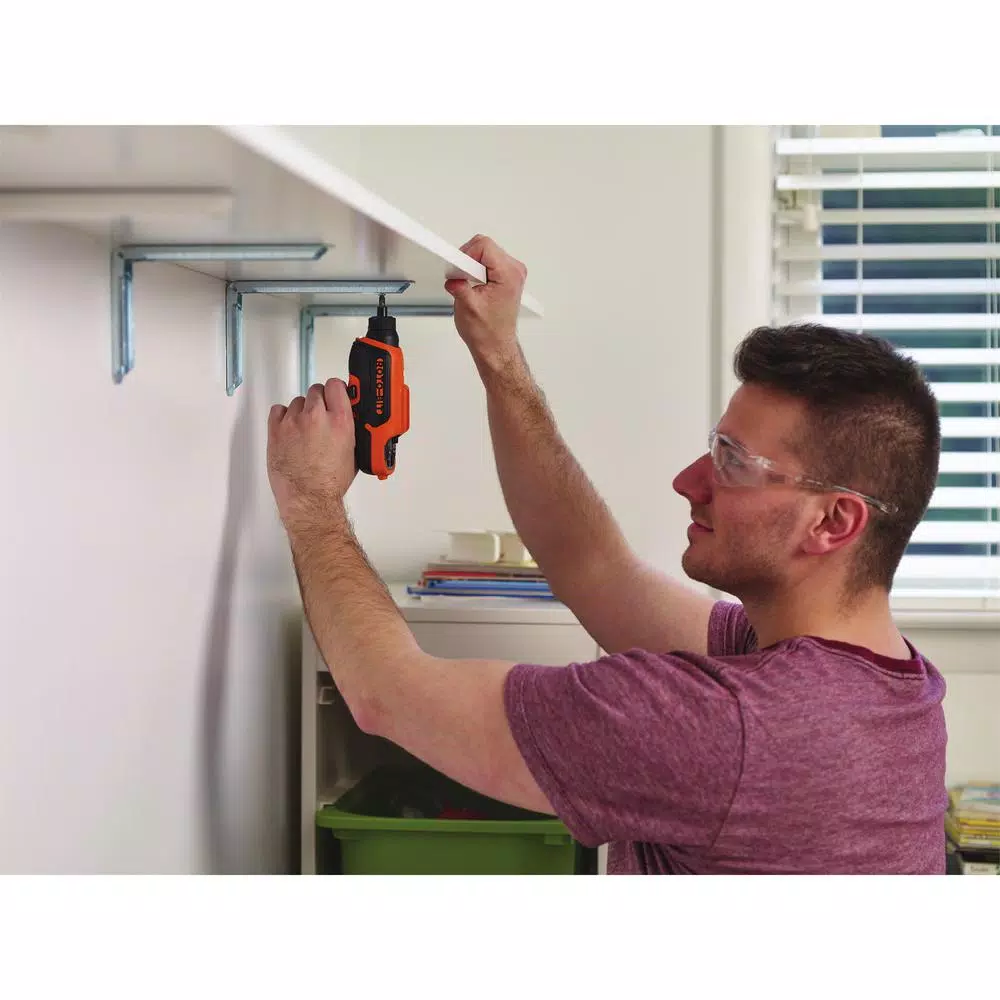 BLACK+DECKER 4V MAX Lithium-Ion Cordless Electric Screwdriver with Rotating Bit Cartridge and Charger