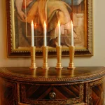 LUMABASE 9.25 in. Flameless Taper Candles with Amber Glow, Off White Plastic (4 Count) thumbnail 4