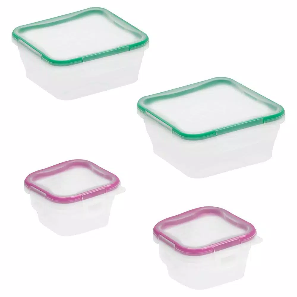 Snapware Total Solutions 8-Piece Plastic Food Storage Set with Airtight Leak-Proof Lids