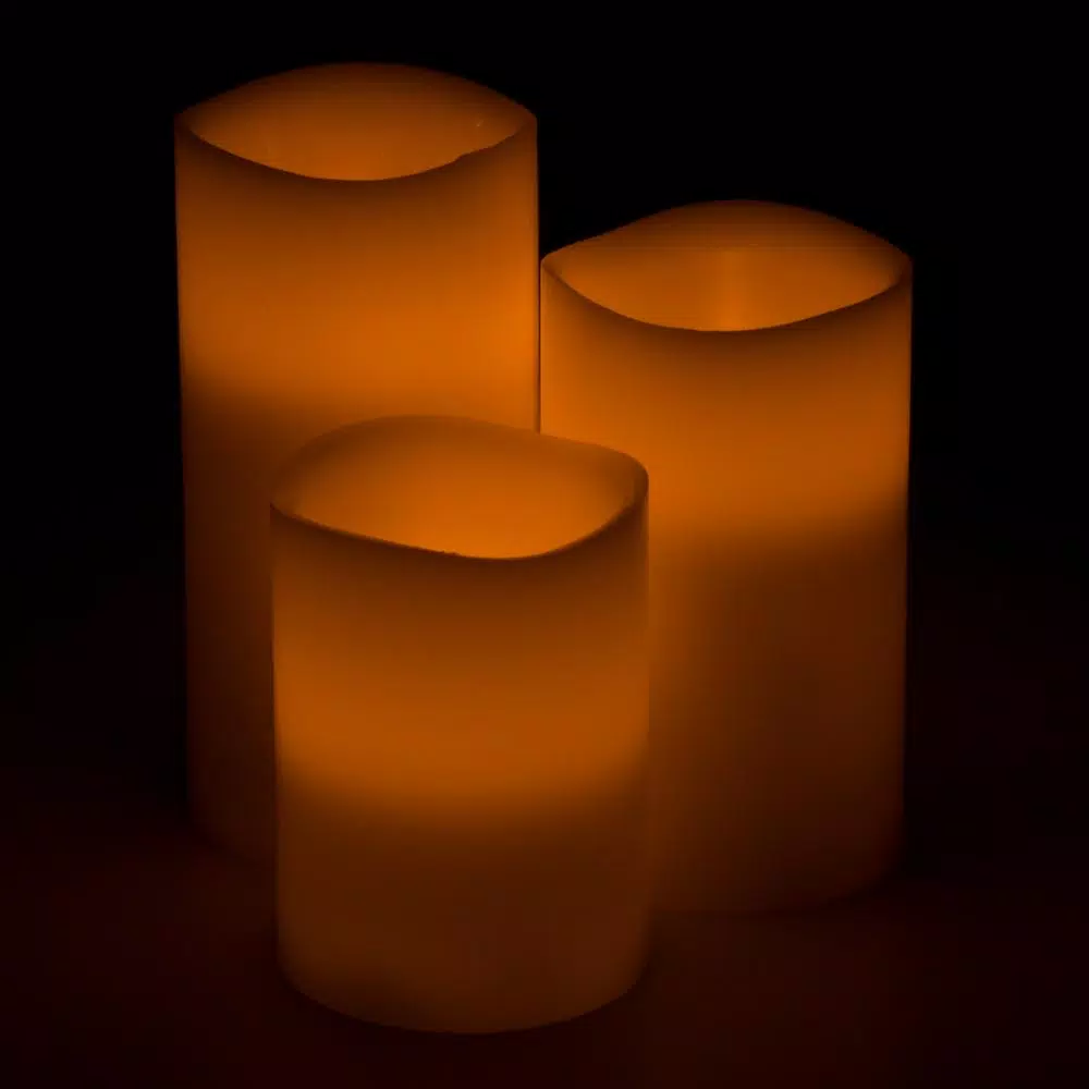 Lavish Home 3-Piece LED Flameless Votive Candle Set with Remote and Vanilla Scent