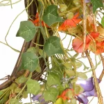 National Tree Company 22 in. Morning Glory Wreath with Mixed Flowers and Greenery thumbnail 4