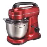 Hamilton Beach 4 Qt. 7-Speed Tilt Head Stand Mixer with Stainless Steel Bowl, Red thumbnail 1