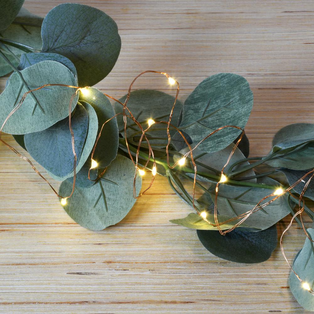 LUMABASE Warm White Micro LED Copper String Lights, Battery Operated, 30-Light, 2-Count Pack