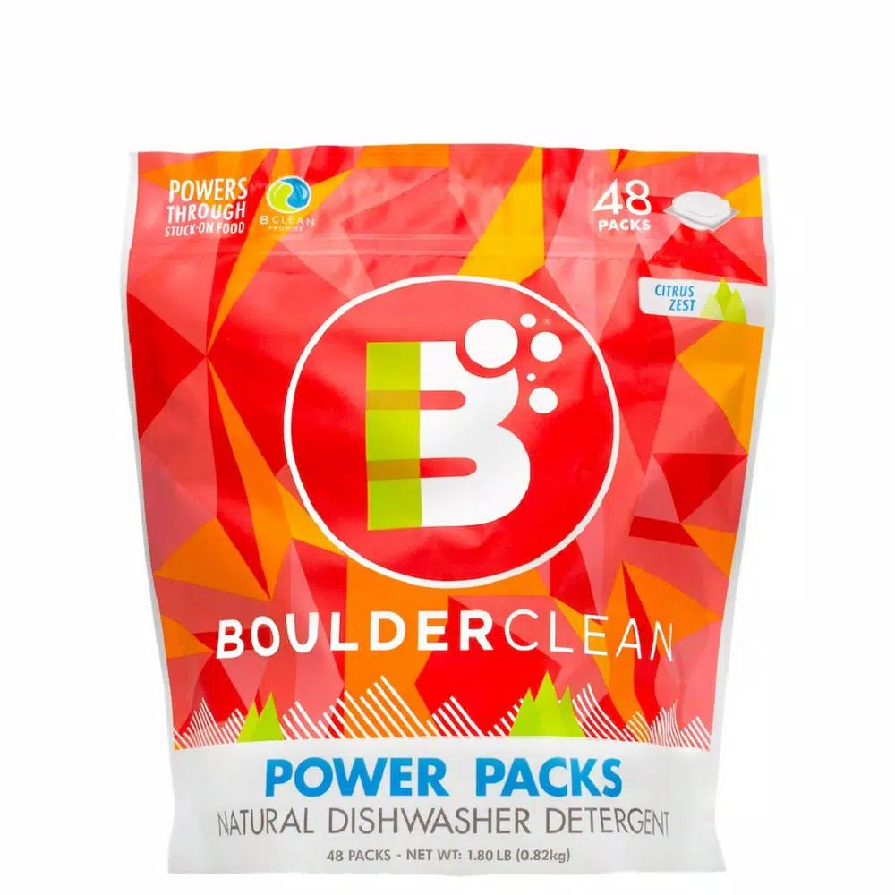 BOULDER CLEAN Clean Natural Dishwasher Detergent Power Packs Citrus Zest, 48-Count