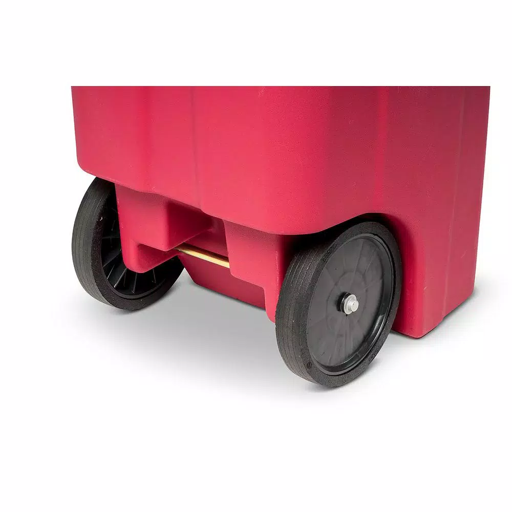 Toter 64 Gal. Red Hazardous Medical Waste Trash Can with Wheels and Locking Lid