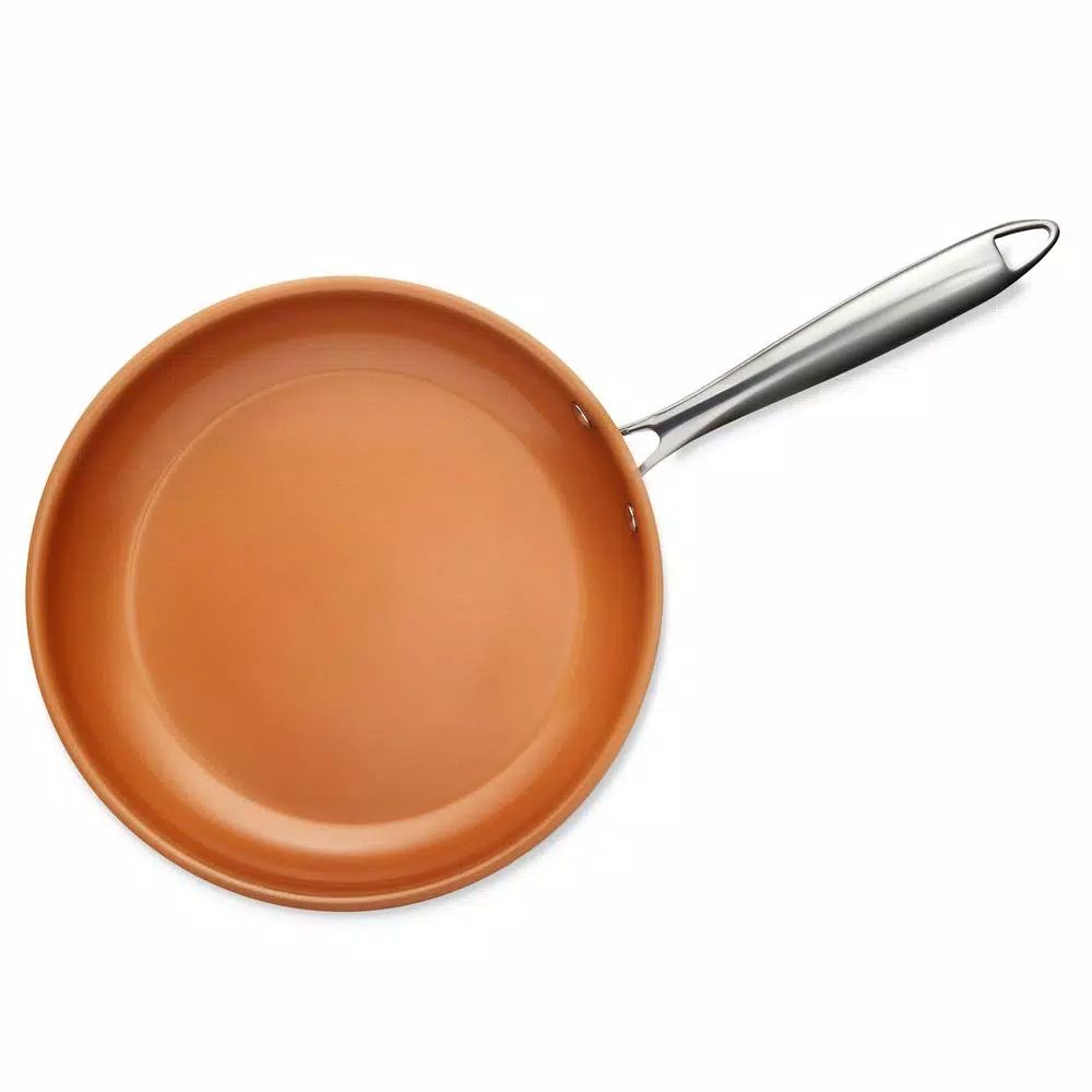 Gotham Steel 10 in. Stainless Steel Non-Stick Ti-Cerama Frying Pan, Induction Compatible