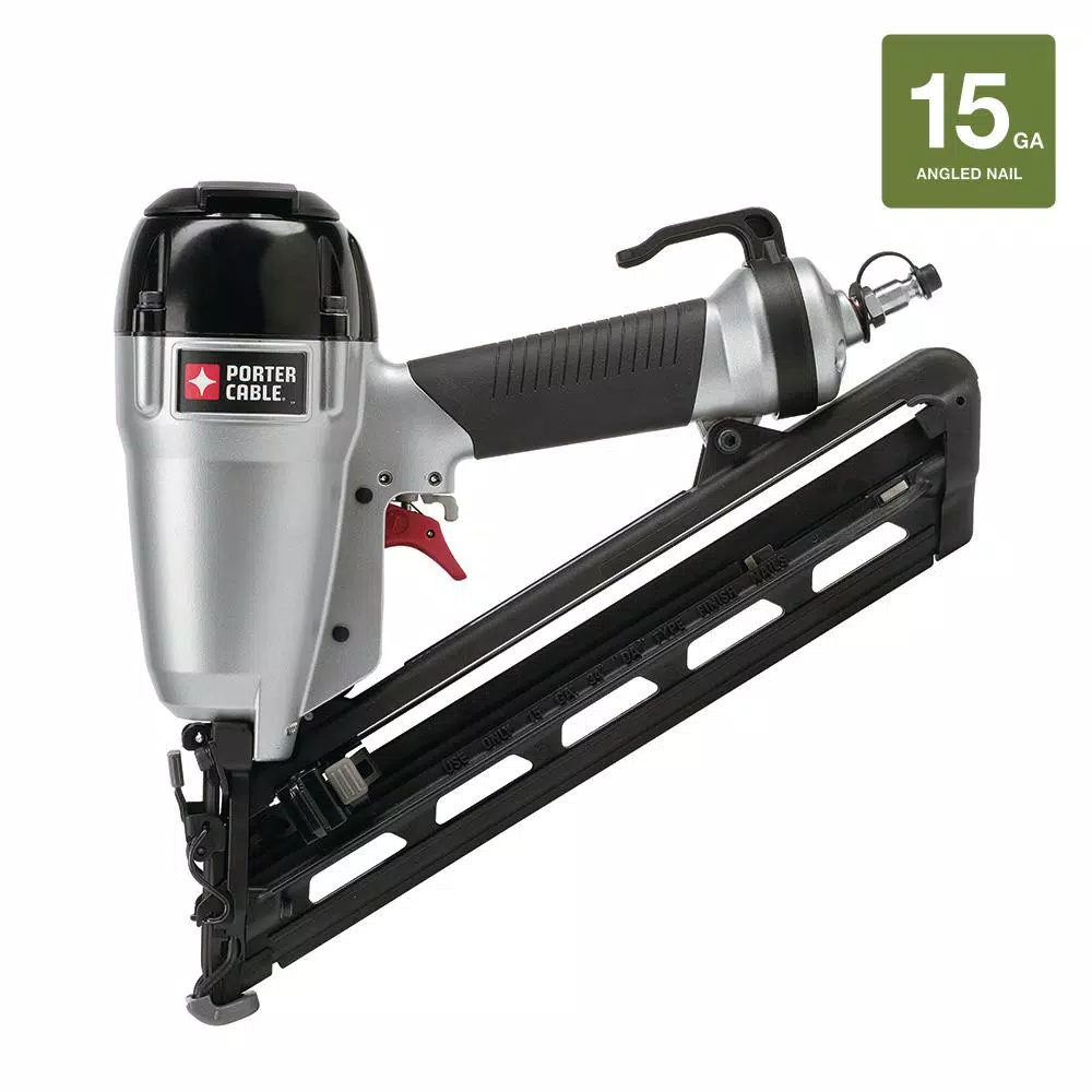 Porter-Cable 15-Gauge 34° Angled Pneumatic Finish Nailer Kit, 1-1/2 in. to 2-1/2 in.
