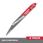 Milwaukee WRECKER 9 in. 6 TPI Carbide Teeth Multi-Material Reciprocating Saw Blade (3-Pack) thumbnail 1