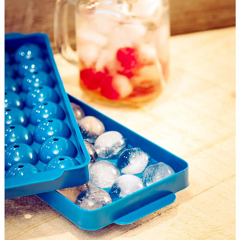 Hutzler 1 in. Natural Ice Ball Mold Ice Tray (3-Pack) - 72 Ice Spheres Total