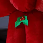 Airblown 4.49 ft. Red Velvet Fuzzy Inflatable Christmas Bow with External LED Spotlight thumbnail 4