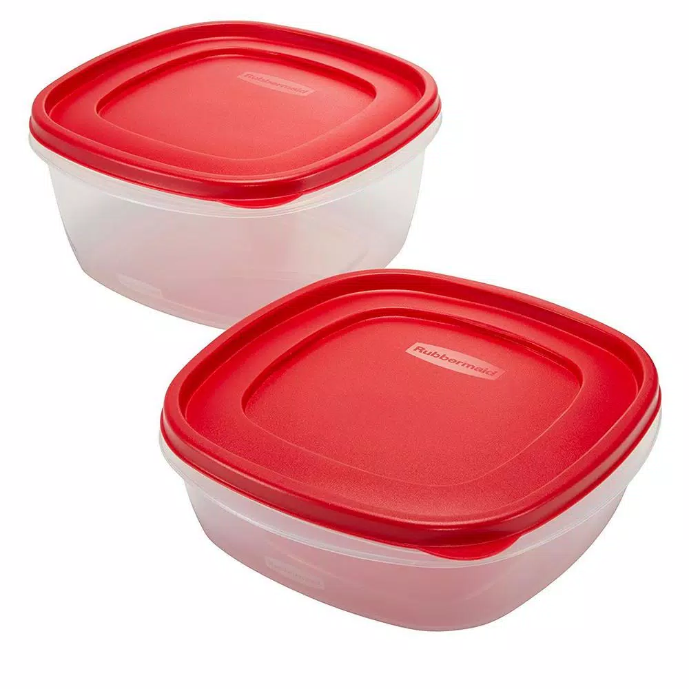 Rubbermaid Easy Find Lids 10-Piece Food Storage Container Set, Red/Clear