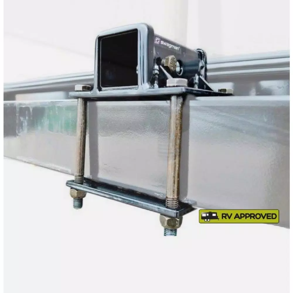 Swagman RV 1-Bike Rack Bumper Adapter for 4 to 4.5 in. Continuous Welded Steel Bumpers, 2 in. Receiver Hitch