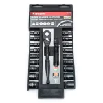 Husky 20-Piece 1/4 in. Drive 100-Position Ratchet and Universal SAE/Metric Socket Wrench Set thumbnail 2