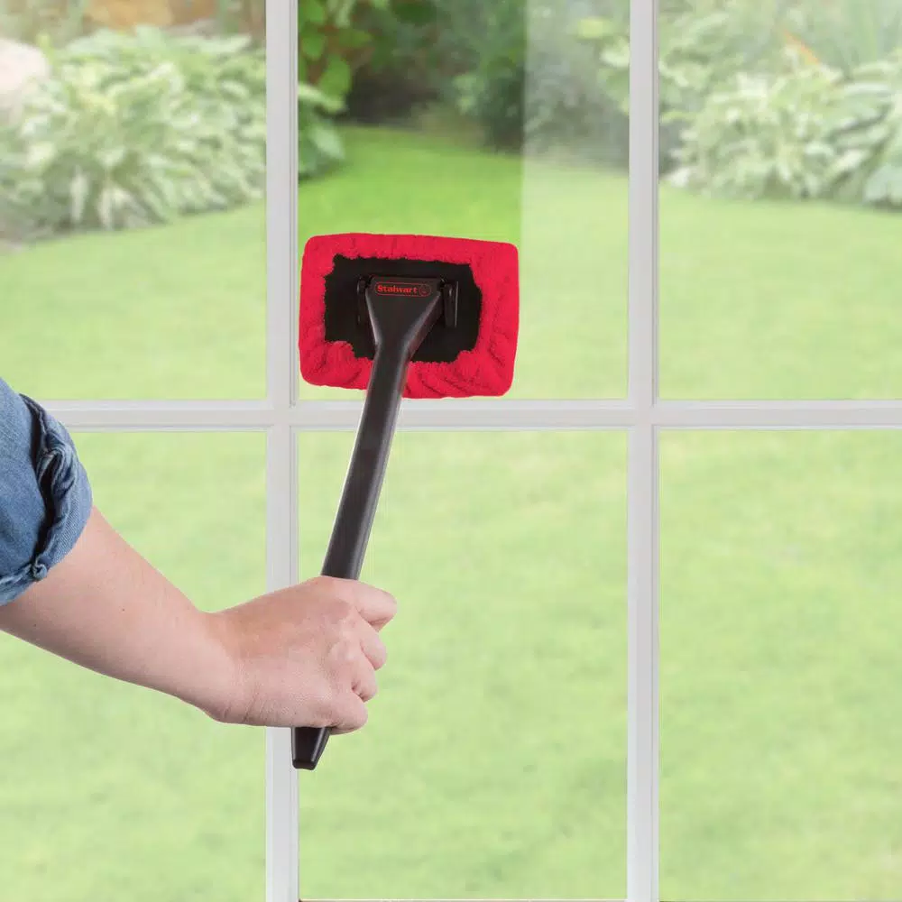 Trademark Stalwart Windshield Cleaner Tool with Pivoting Head and Microfiber Cloth