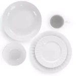 Elama Sienna White Porcelain 18-Piece Dinnerware Set, Service for 4 thumbnail 2