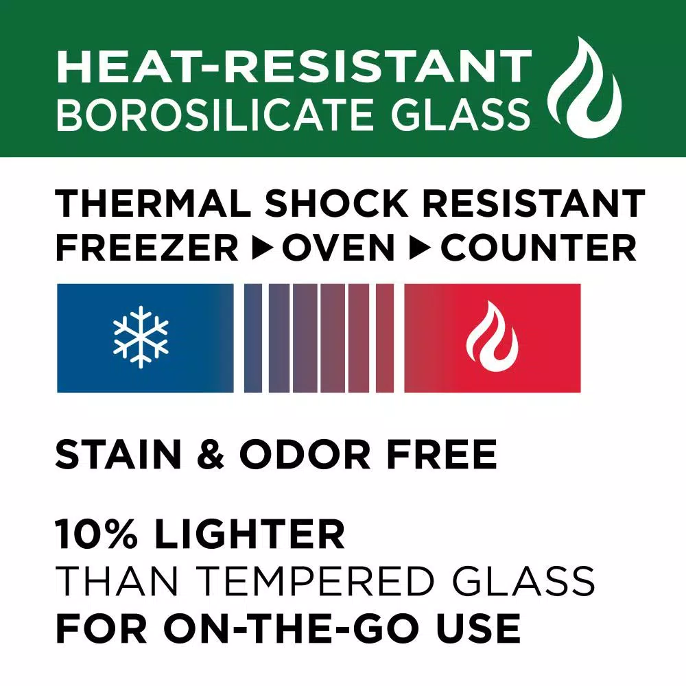 Lock & Lock Purely Better 32oz Divided Borosilicate Glass Food Storage Container, Rectangular