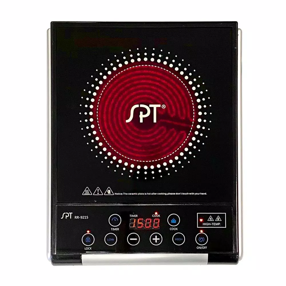 SPT 15 in. Single Burner Black Radiant Hot Plate with Temperature Control and LED Display