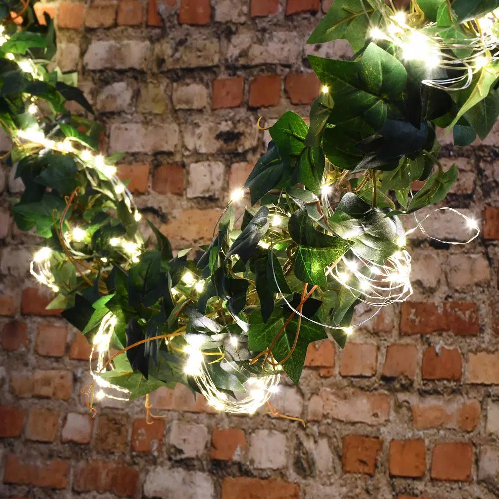 LUMABASE 100-LED Warm White Battery Operated Multi-Strand Fairy String Lights, Set of 2