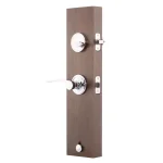 Copper Creek Polished Stainless Contemporary Front Door Handleset with Right-Hand Scandinavian Lever Trim thumbnail 4