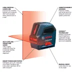 Bosch GLL 50 Self-Leveling Cross-Line Laser Level Kit, 50 ft. Range, Reconditioned thumbnail 2
