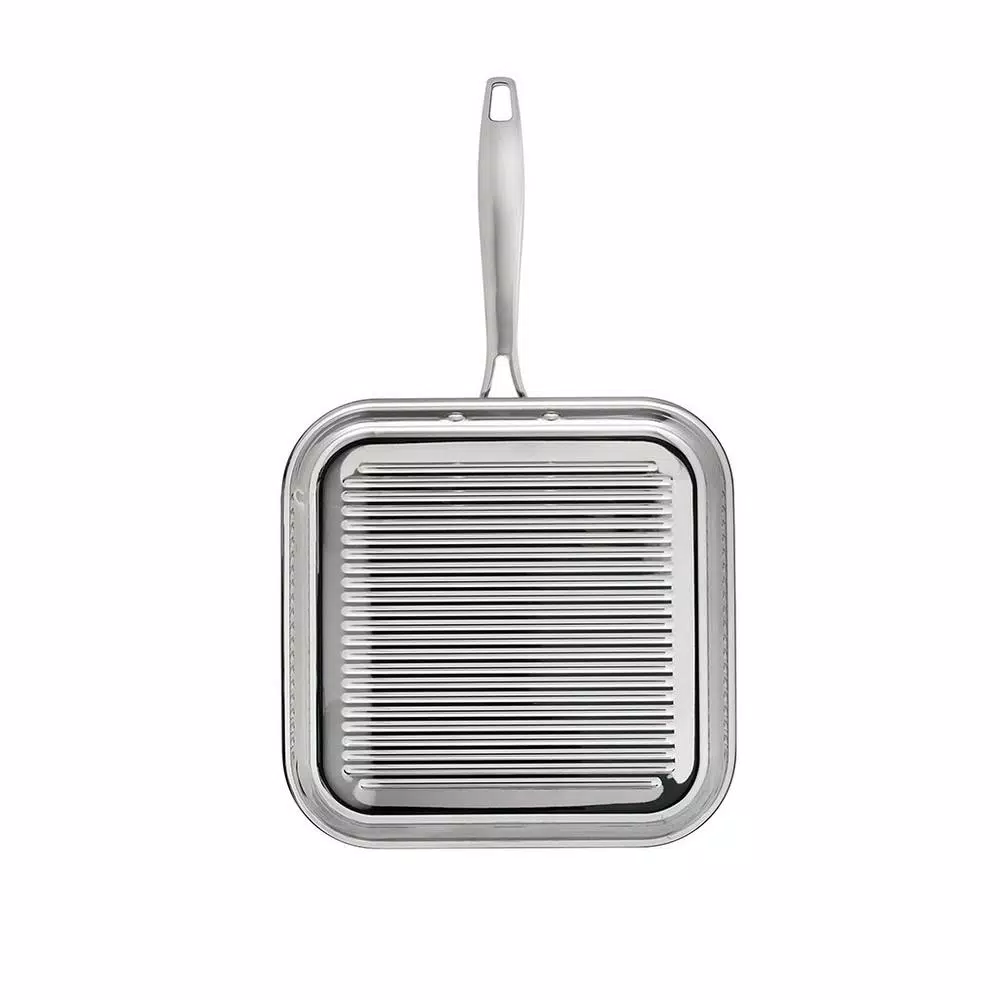 Tramontina Gourmet Tri-Ply Clad 11 in. Stainless Steel Square Grill Pan