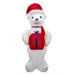 Fraser Hill Farm 8 ft. Pre-Lit Plush Polar Bear Christmas Inflatable Decoration thumbnail 6