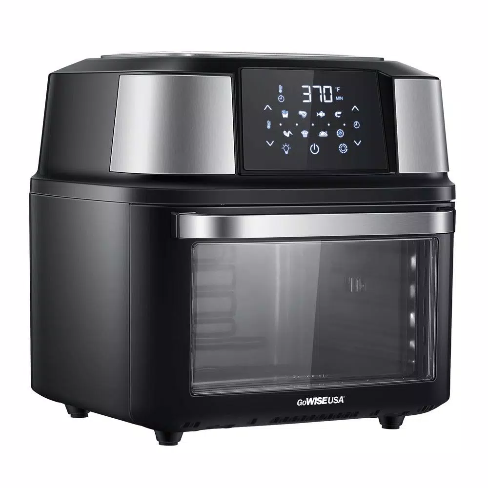 GoWISE USA Mojave 5-Tray Air Fryer Dehydrator & Rotisserie Oven, 1800W, Black/Stainless Steel
