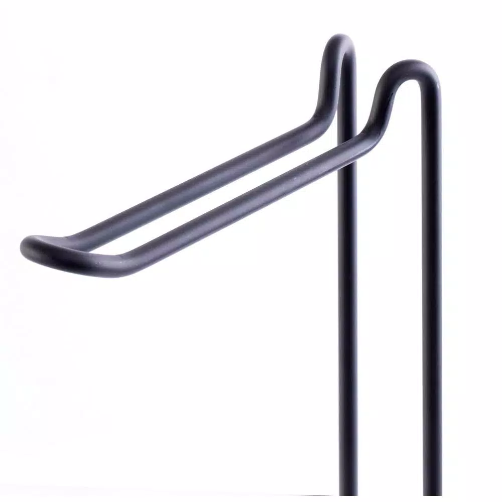 Basicwise Black Metal Toilet Paper Holder and Magazine Rack, Freestanding Dual-Purpose Bathroom Storage