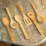 Home Basics Bamboo Kitchen Utensil Set (6-Piece) - Natural Honey Finish thumbnail 2