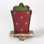 Glitzhome Marquee LED Gift Box Christmas Stocking Holder with Iron Hook, 7.48 in. thumbnail 3