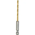 Makita 1/8 in. Titanium Coated HSS Twist Drill Bit with 1/4 in. Hex Shank thumbnail 1